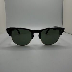 NWOT TOMS Sunglasses - Lobamba in Gloss Black Gold Metal with Grey Lens